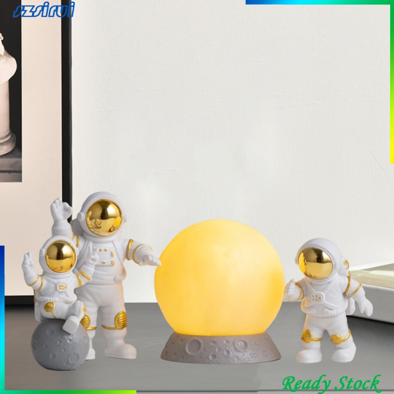 Bộ 4 Tượng Phi Hành Gia Dễ Thương Dùng Trang Trí Bàn Làm Việc