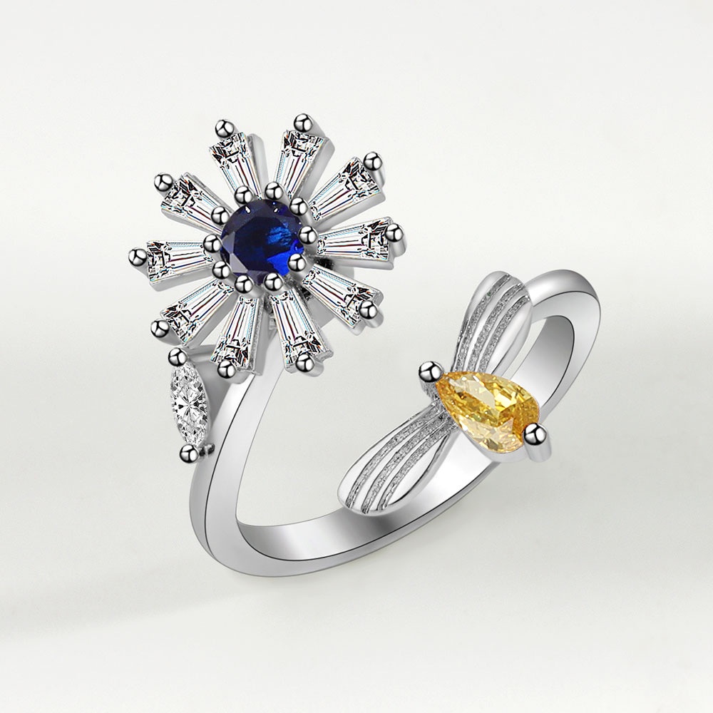 Nhẫn Xoay Hình Hoa Cúc / Ong Phong Cách Nhật Hàn Thời Trang Cho Nữ