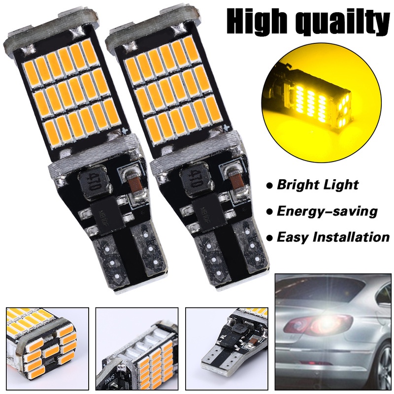 2 Bóng Đèn LED Tín Hiệu DC 12V T15 W16W 45 SMD 4014 Cho Xe Hơi