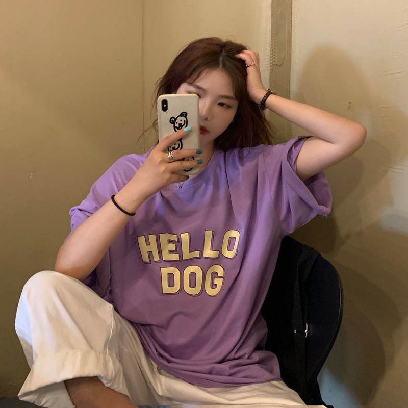 Áo Thun tay lỡ Unisex HELLO DOG