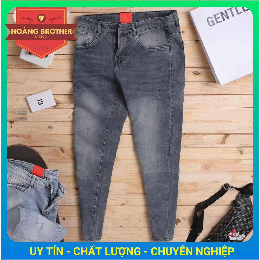 QUẦN JEAN NAM CAO CẤP MÀU XÁM LÔNG CHUỘT TRƠN - HÀNG CHUẨN SHOP LOẠI 1 - HOANG BROTHER FASHION