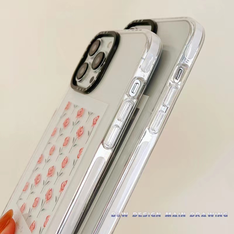 Ốp Điện Thoại Mềm Trong Suốt Chống Sốc In Hoa Đơn Giản Cho iPhone 13 12 11 Pro MAX IX XS MAX XR i6 6s i7 i8 Plus