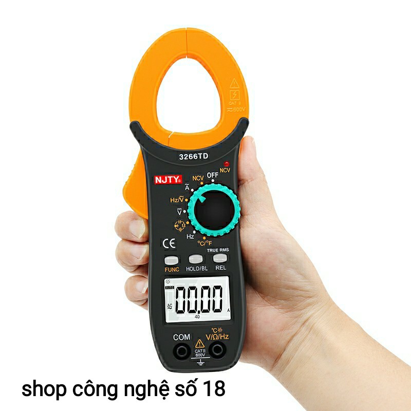 Đồng hồ kẹp dòng - kìm ampe kế NJTY 3266TD van năng  đo tụ, tần số, nhiệt độ, điện trở, điện áp, dễ sử dụng