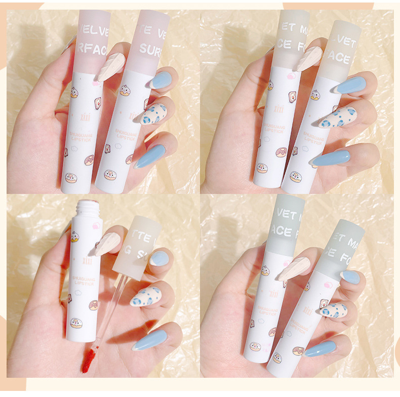 Xixi Son Môi Nhung Lì Thỏi Nhỏ Màu Trắng