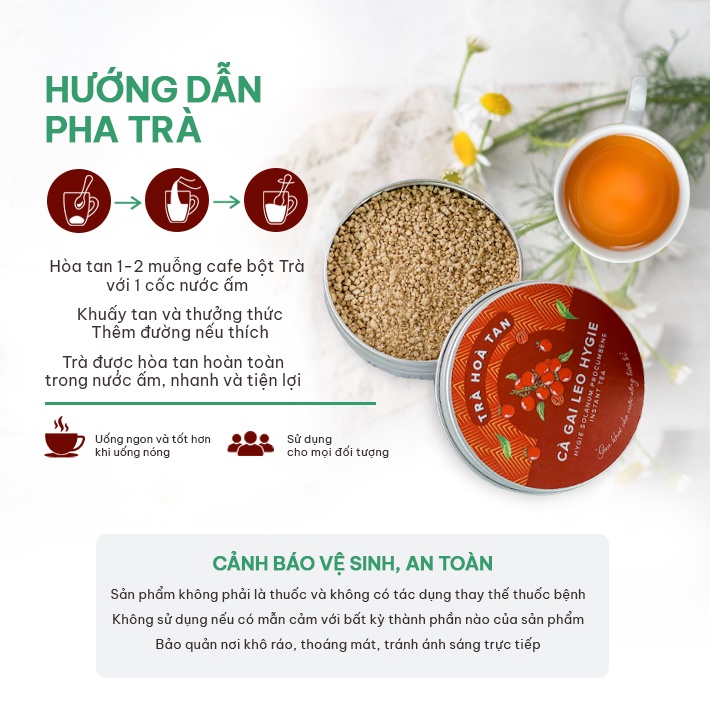 Trà Cà Gai Leo Hygie 50g/250g giải rượu, hạ men gan