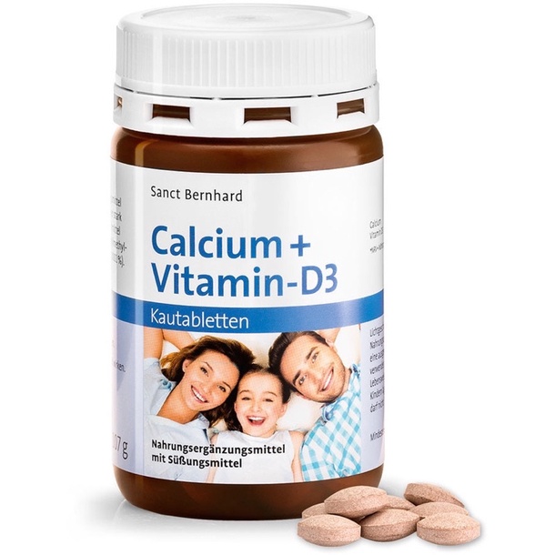 Viên Ngậm Sanct Bernhard - Calcium + Vitamin D3 vị Socola, 150 Viên