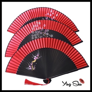 ( SẴN ) Quạt múa cổ trang Trung Hoa vải lụa siêu đẹp, quạt đỏ chụp hình tết đám tiệc
