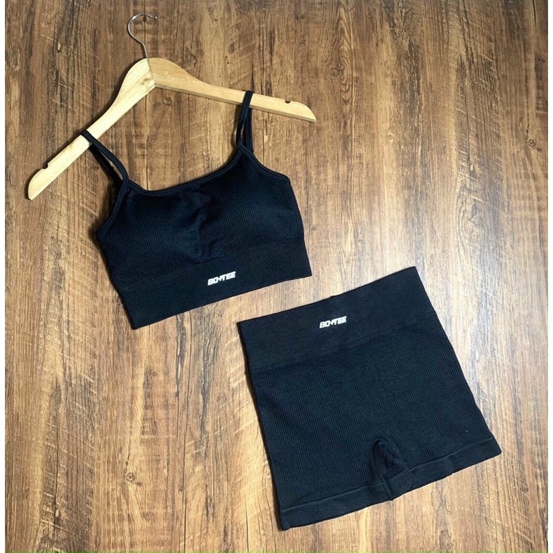 Set bộ đồ tập gym nữ, tập yoga aerobic thể thao gồm áo bra quần đùi tập gym