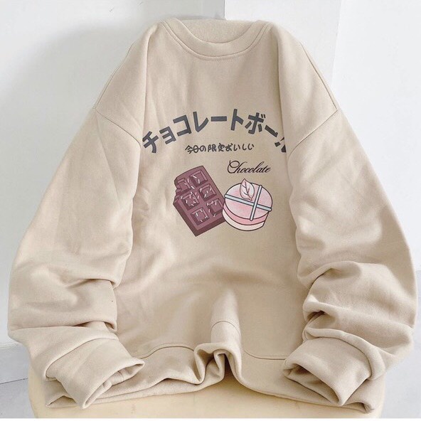 Áo Sweater Socola phong cách Ulzzang Hàn Quốc tay dài họa tiết in hình phong cách cá tính CoolZ CZ5061 | WebRaoVat - webraovat.net.vn