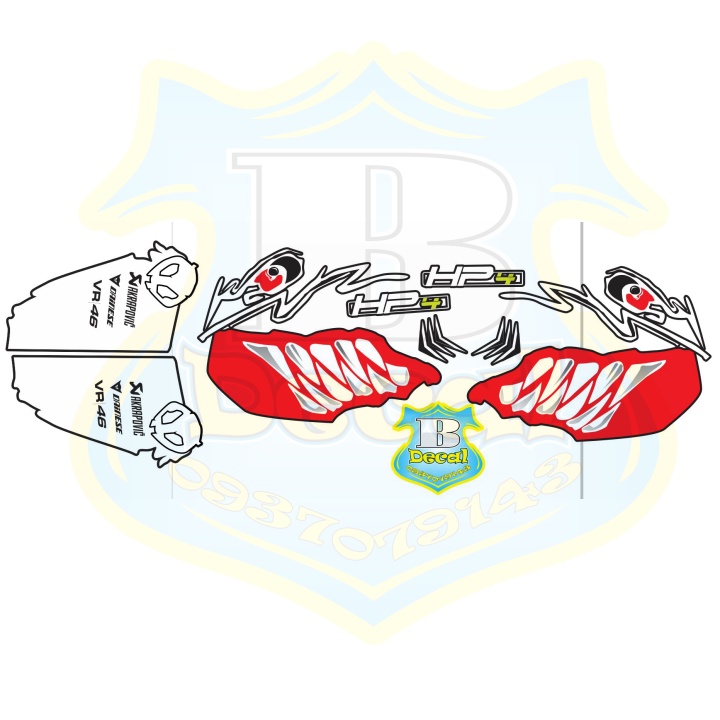 ( Quí khách vui lòng mang ra tiệm cho thợ dán ) Tem winner v1 cá mập đen