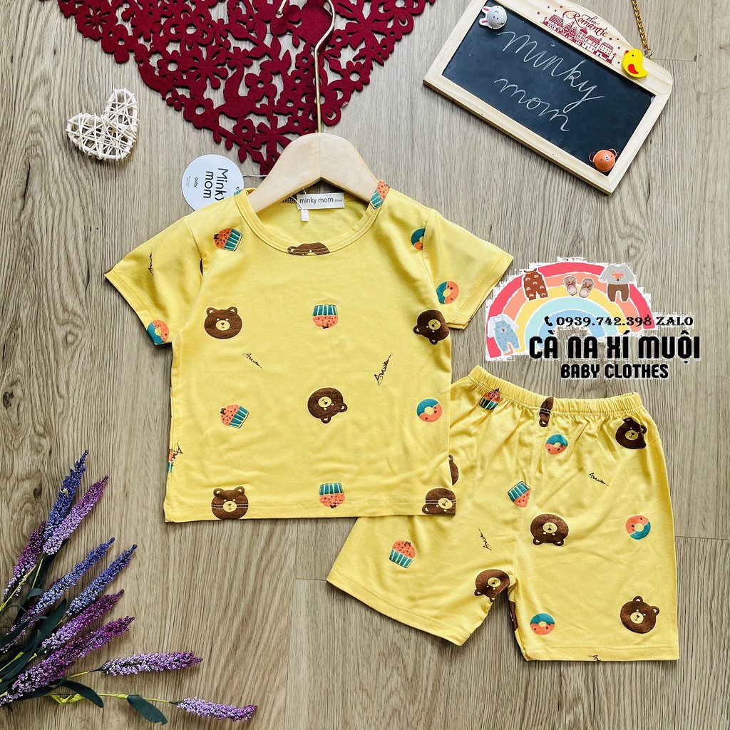 Bộ Minky Mom Cộc Tay FULLSIZE(73-140)8-24KGFREE SHIP  Hàng Chuẩn Thun Lạnh Cao Cấp Cộc Tay Dể Thương Cho Bé