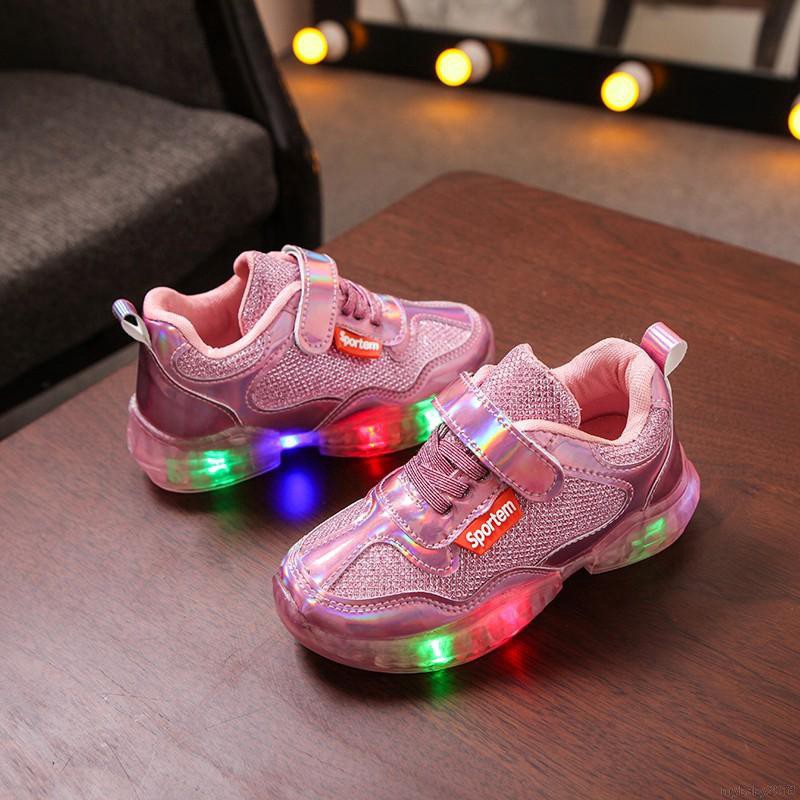 Giày Sneaker Đế Gắn Đèn Led Cho Bé Trai