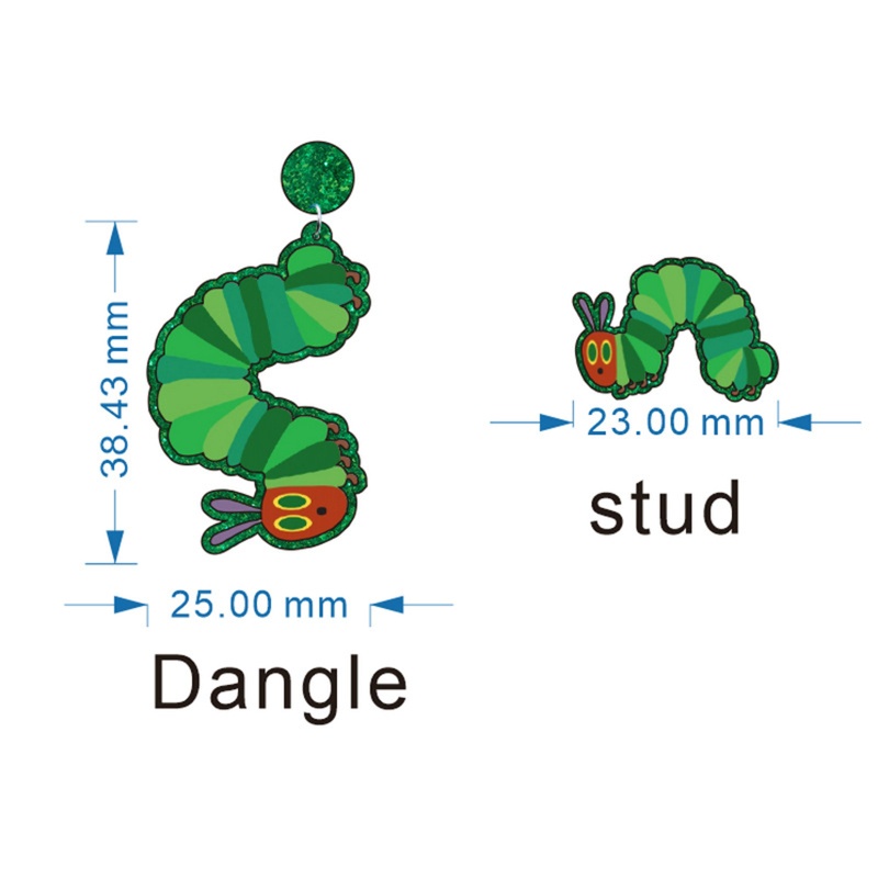 Bông Tai Handmade Dạng Thả Hình Ốc Sên Lông Vũ Màu Xanh Lá Dễ Thương Cho Thanh Thiếu Niên