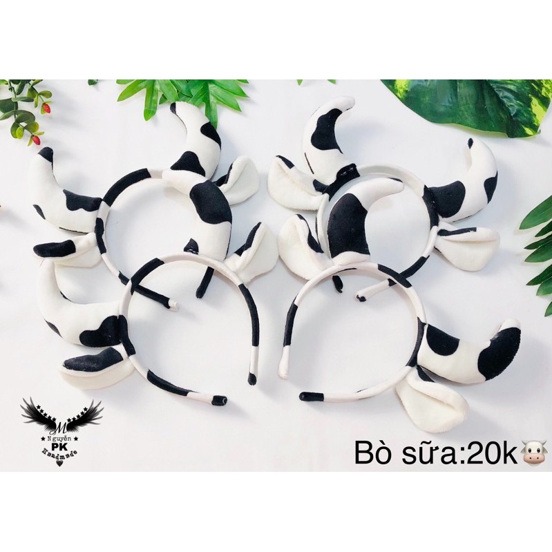 băng đô cài tóc hình bò sữa🐮