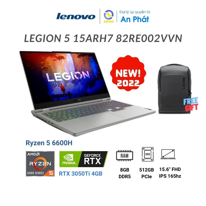 Laptop Gaming Lenovo Legion 5 2022 15ARH7 82RE002VVN (RTX 3050)