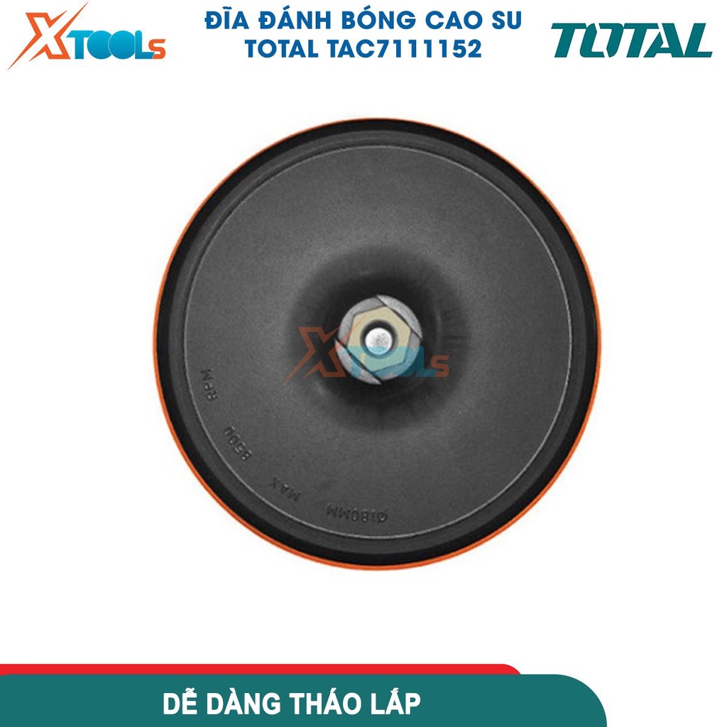 Đĩa đánh bóng cao su TOTAL 100-180mm, chất liệu cao su/nhựa pp, cốt M10/M14 [CHÍNH HÃNG][XTOOLS]