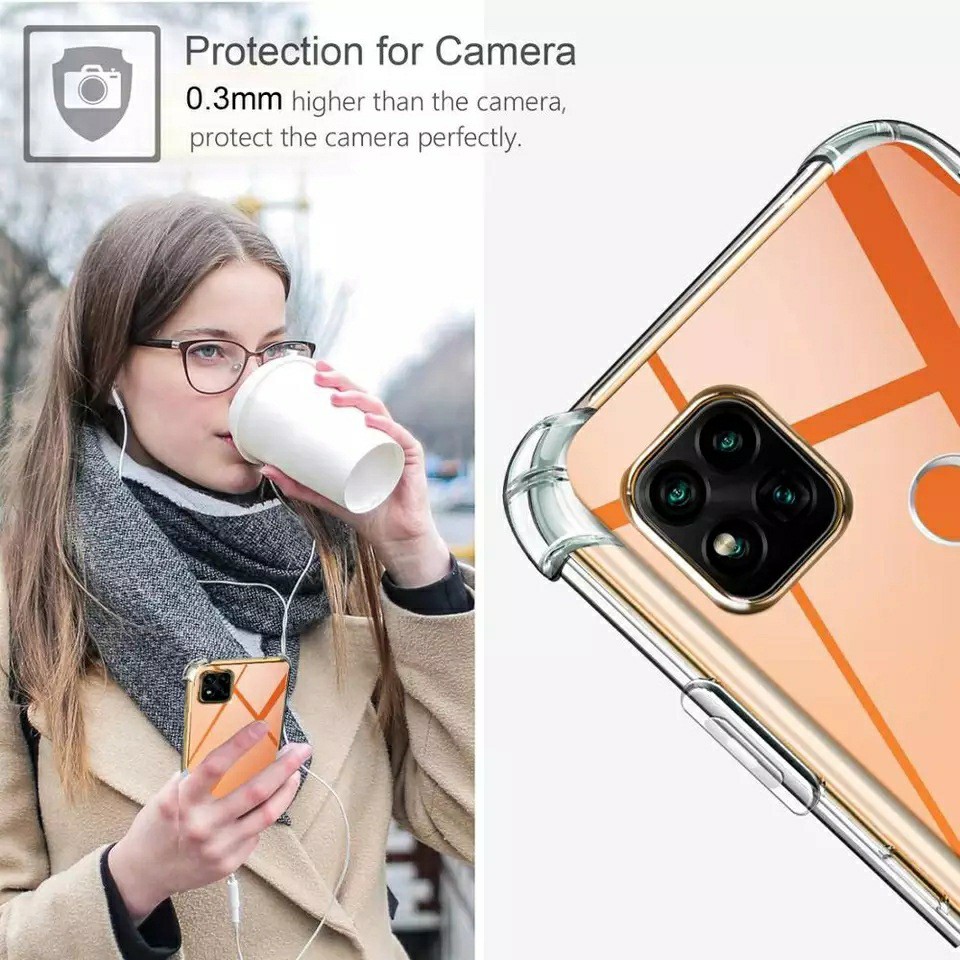 Ốp lưng Xiaomi Redmi 9C / Redmi 10C / Rredmi A1 / Redmi 12C dẻo trong suốt lồi 4 góc chống sốc