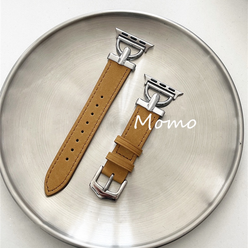 Dây Đeo Bằng Da Khóa Kim Loại Cho Đồng Hồ Thông Minh Smart Watch Series 7 6 SE 5 4 3 2 1 41mm 45mm 40mm 44mm 42mm 38mm
