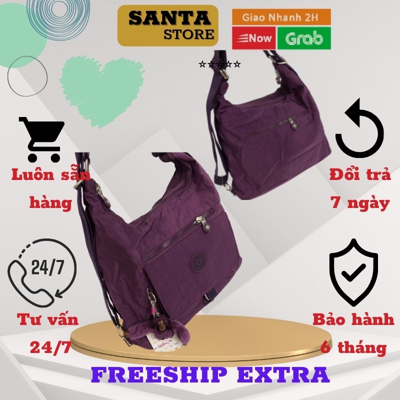 Túi vải đeo vai nữ Kipling KL669 Túi tote xách tay đeo chéo đẹp size to đi làm đựng đồ du lịch thời trang SANTA STORE