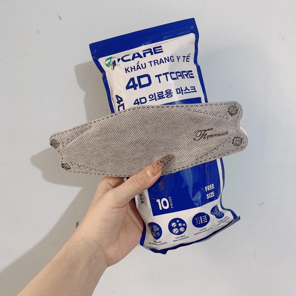 Khẩu trang y tế 4D gói 10 cái TT Care