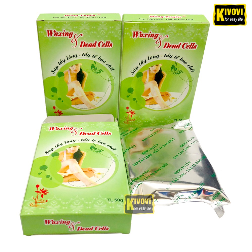 [COMBO 3 HỘP] Sáp Wax Lông Nách, Bikini Vùng Kín, Was Lông Chân, Tay - Tẩy Tế Bào Ch ết HỒNG TUYỀN 50g - Keo Tẩy Lông