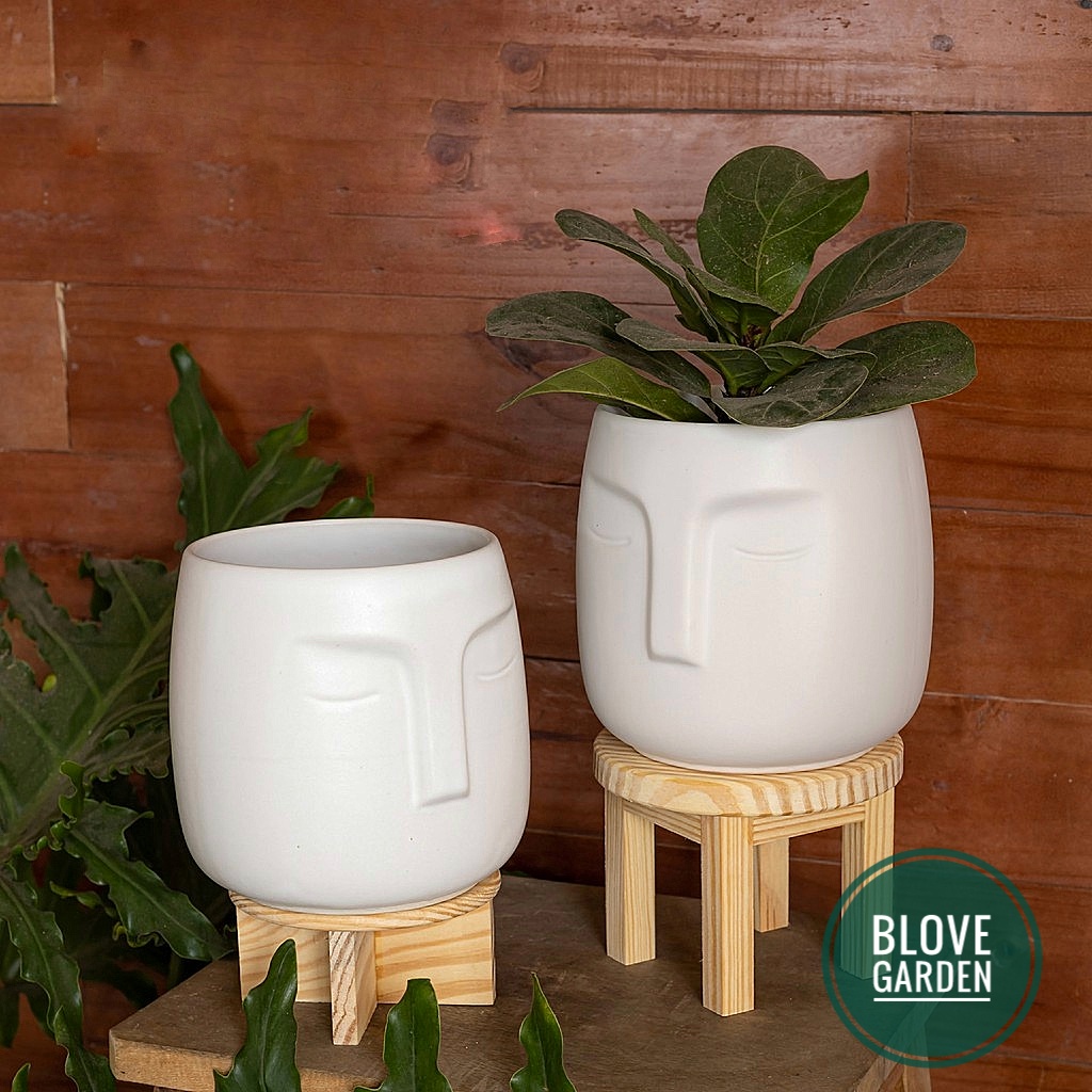 Gốm sứ bát tràng cao cấp,Chậu sứ hình mặt người, decor nội thất văn phòng đẹp, phù hợp trồng cây để bà cây cảnh mini