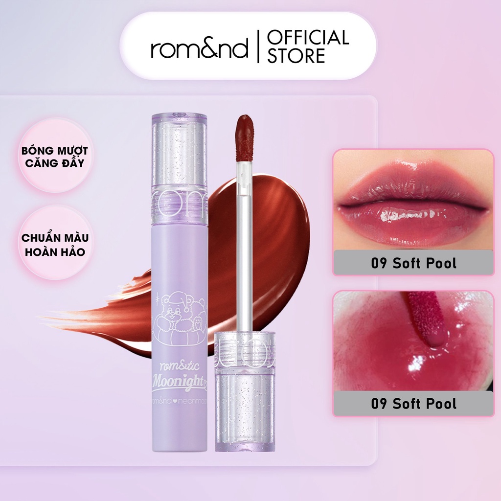 [Rom&amp;nd] [Màu 09] Son tint siêu lì Hàn Quốc Romand Glasting Water Tint - Romand x Neonmoon 4g