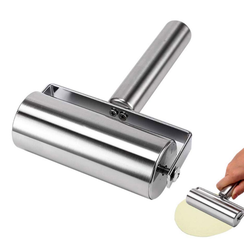 [Newwellknown 0318] Stainless Steel Rolling Pin Pastry Pizza Fondant Bakers Roller Baking Dough