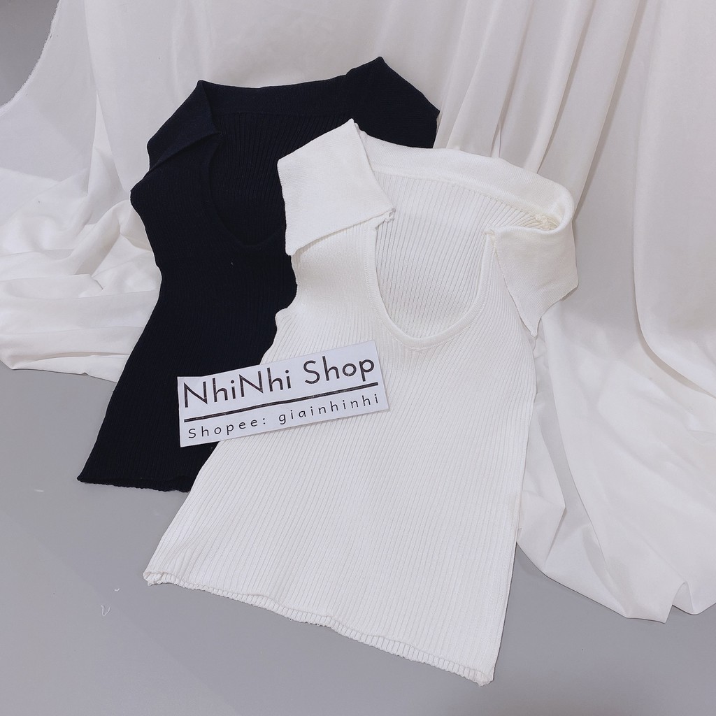 Áo len kiểu sát nách cổ đức khoét ngực, Áo len mỏng cổ bẻ AL056 - NhiNhi Shop | BigBuy360 - bigbuy360.vn