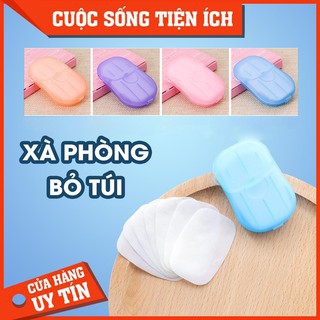 Xà phòng giấy 💖𝑭𝒓𝒆𝒆𝒔𝒉𝒊𝒑💖 combo 5 hộp 100 xà phòng khô bỏ túi có hộp đựng