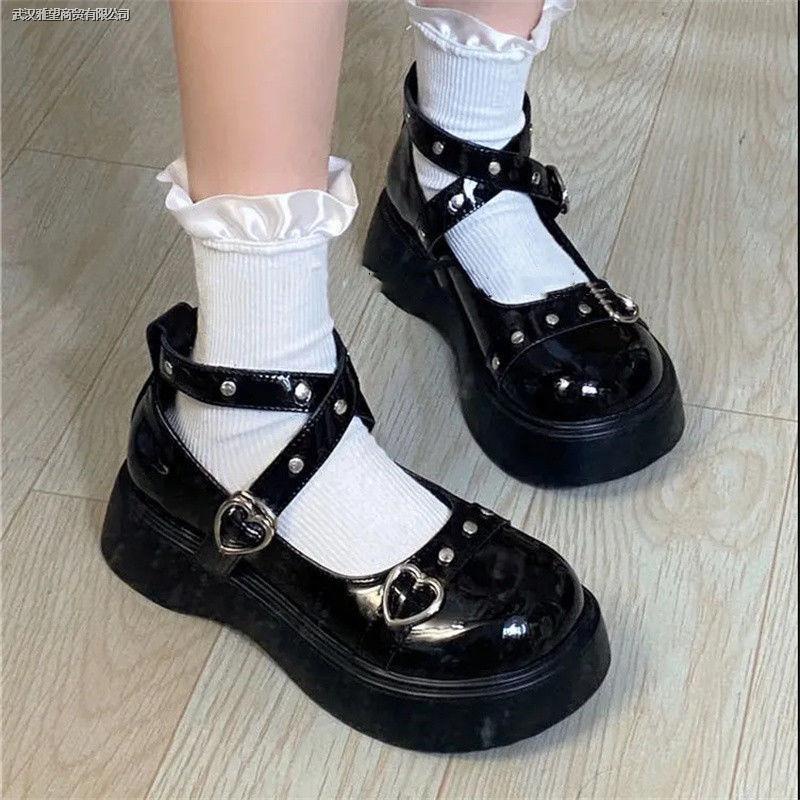 Giày Da Bít Mũi Đế Dày Phối Khóa Cài Phong Cách Mary Jane Thời Trang Mùa Hè 2022