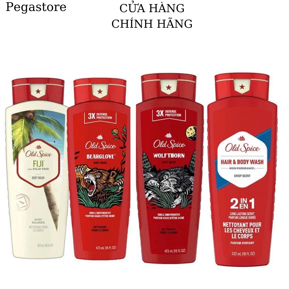 Sữa tắm nam Mỹ OLD SPICE dầu tắm gội nam 532nl/473ml /621ml sữa tắm nước hoa nam đủ mùi