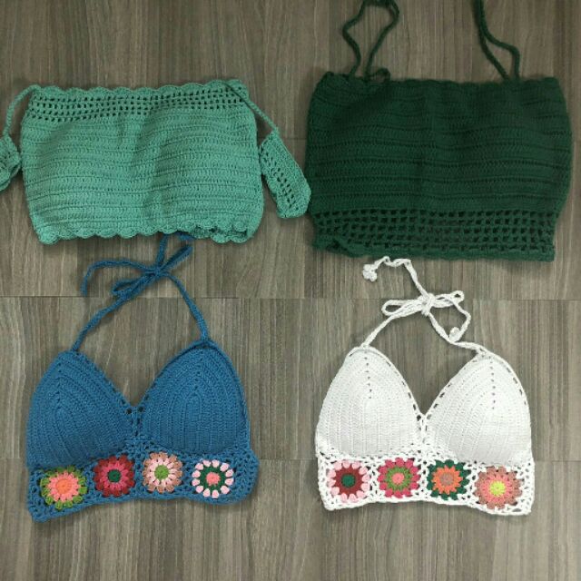 Bikini len sợi handmade hot trend hè thu 2018