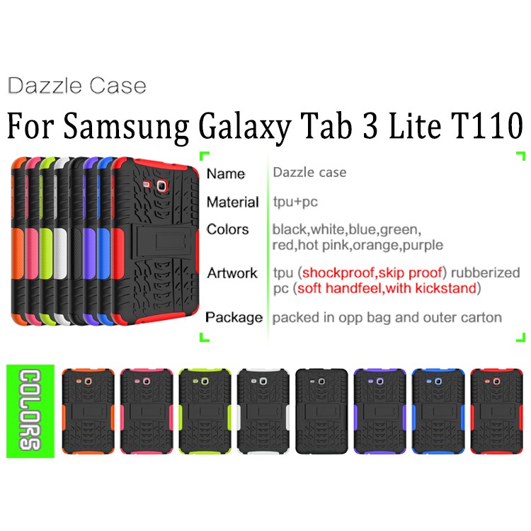 Ốp Lưng Silicone Chống Sốc Có Giá Đỡ Cho Samsung Galaxy Tab 3 Lite 7.0 Sm-T110 T111 T113 T116