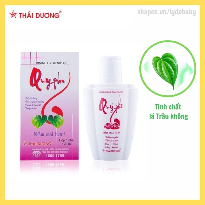 Dung dịch vệ sinh phụ nữ Quý Phi tinh chất lá trầu không an toàn lành tính 120ml