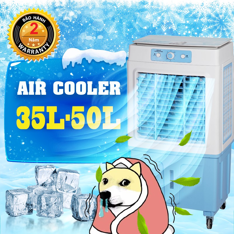 [Siêu Mát ]Quạt điều hòa hơi nước-Công suất 130W-Dung tích 35L-50L Tặng 2 viên đá