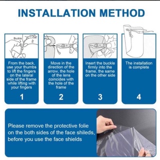 Kính chắn giọt bắn che hết mặt FACE SHIELD( SẴN SLL) 1 túi 10 cái