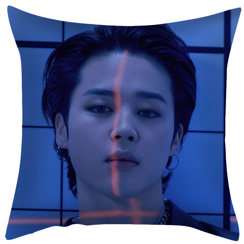 Vỏ Gối Vuông Polyester In Hình BTS Nam-joon Kim ,Seok Jin ,J-Hope, Min Gi ,Ji Min ,Tae Hyung ,Jeon Jung Kook Một Mặt Có Khóa Kéo