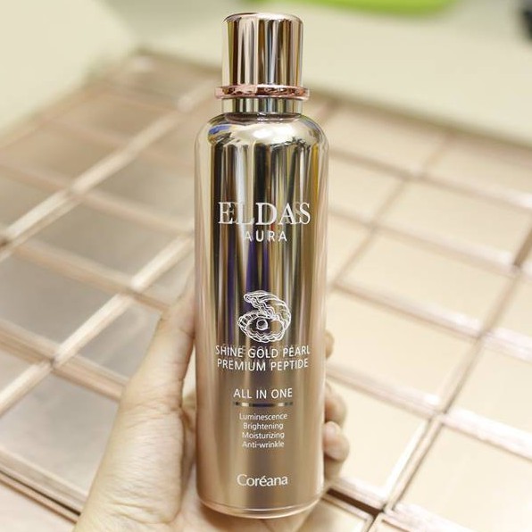 Serum tế bào gốc Eldas Aura Coreana Shine Gold Pearl Premium Peptide chai 100ml