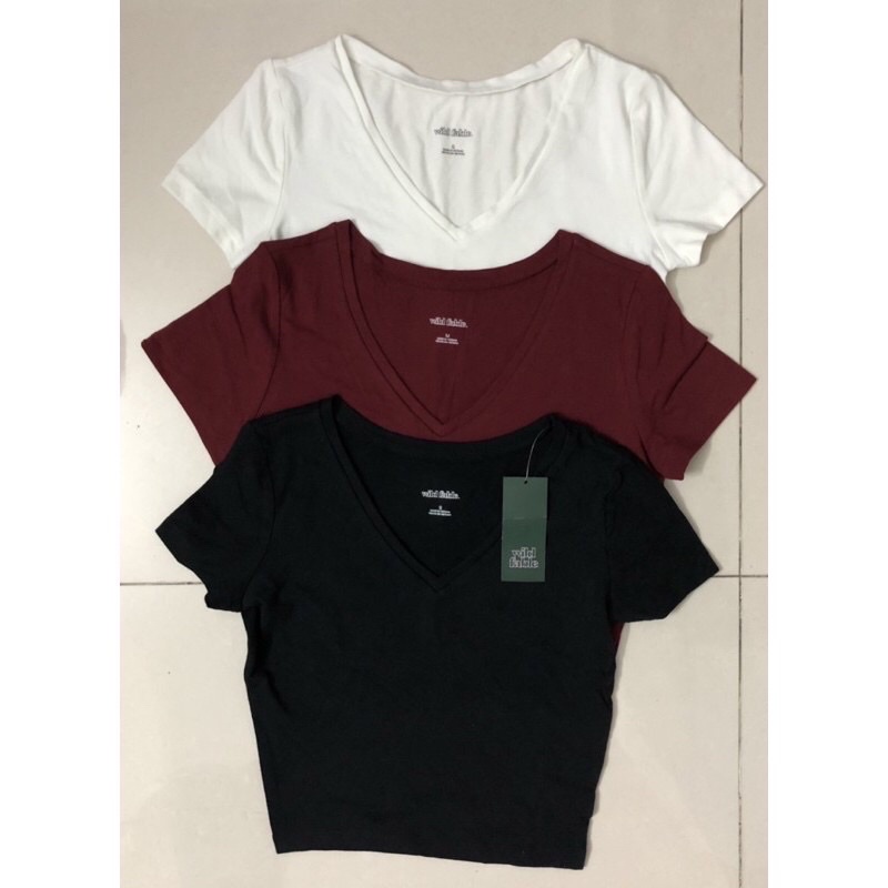 ÁO THUN CROPTOP CỔ TIM