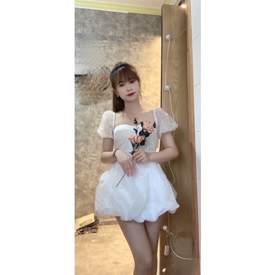 D3 Đầm ren phối cup dáng xoè công chúa siêu sang