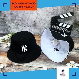 [ĐỔI TRẢ 1:1] Mũ Bucket 2 Mặt Đen Trắng NY / nón tai bèo / mu tai beo hai mat trang den / vành / non vanh / xo / xô