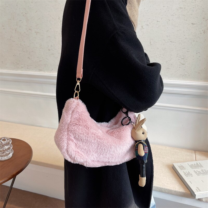 JASMIN NOIR  Túi đeo chéo  giả lông thời trang cá tính cho nữ
