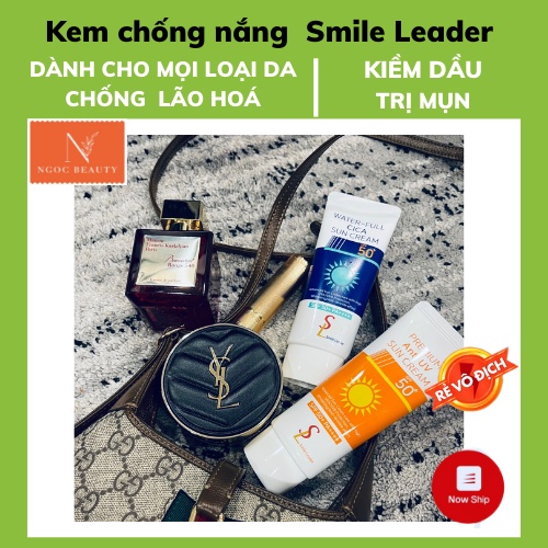 Kem chống nắng chống lão hoá, dưỡng trắng, cho da dầu, da khô, da nhạy cảm, spf50, Hàn Quốc sun cream Smile Leader | BigBuy360 - bigbuy360.vn