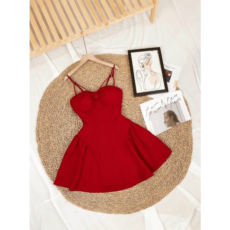 (FREE SHIP) ĐẦM XÒE HAI DÂY CHÉO DỰ TIỆC ĐI CHƠI SIÊU XINH TÔN DÁNG SÁNG DA VALENTINNA