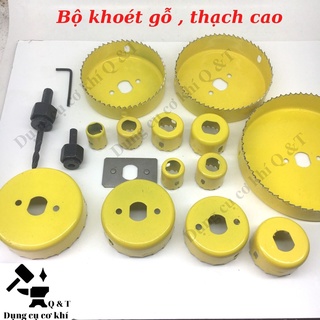 Mũi khoét gỗ tròn , Mũi khoét thạch cao âm trần bộ 17 chi tiết vàng loại 1