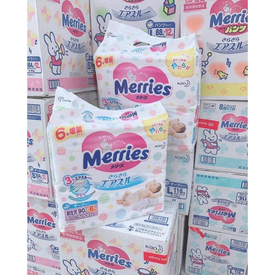 [CỘNG MIẾNG] Bỉm Merries, Merries Nội Địa Nhật Chính Hãng Dán/Quần đủ size NB96/S88/M68/M64/L58/L50/XL44