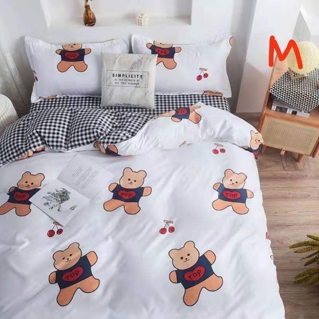 Chăn ga gối poly cotton màu Hồng sang trọng