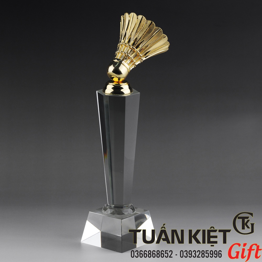 Cúp Pha Lê Môn Cầu Lông Mạ Vàng