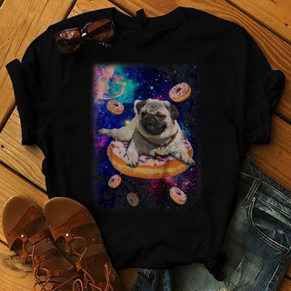 [ HOT ] Áo phông unisex pug - Áo thun in hình chó pug donut